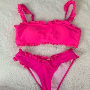 Hot Pink Ruffle Bikini